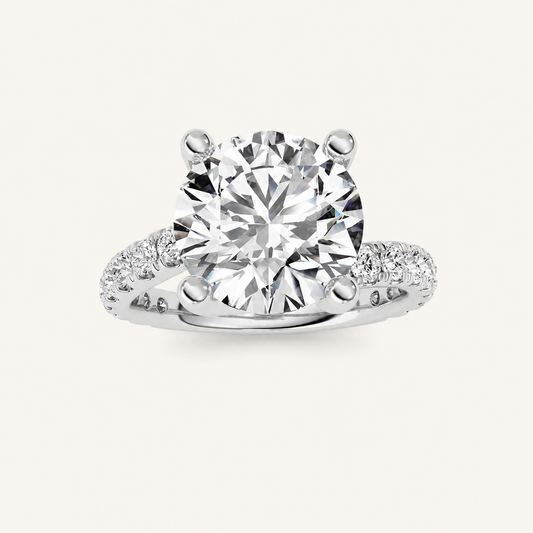 3.75CT Round Cut Lab Grown Diamond Solitaire Ring