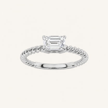 0.50CT Emerald Cut Lab Grown Diamond Solitaire Ring