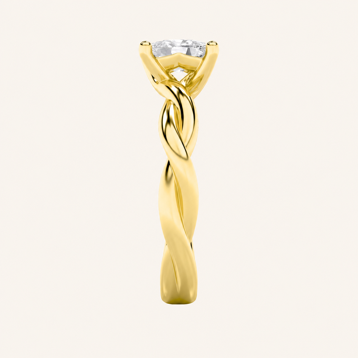 1CT Elongated Cushion Cut Lab Grown Diamond Solitaire Ring