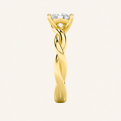 1CT Elongated Cushion Cut Lab Grown Diamond Solitaire Ring