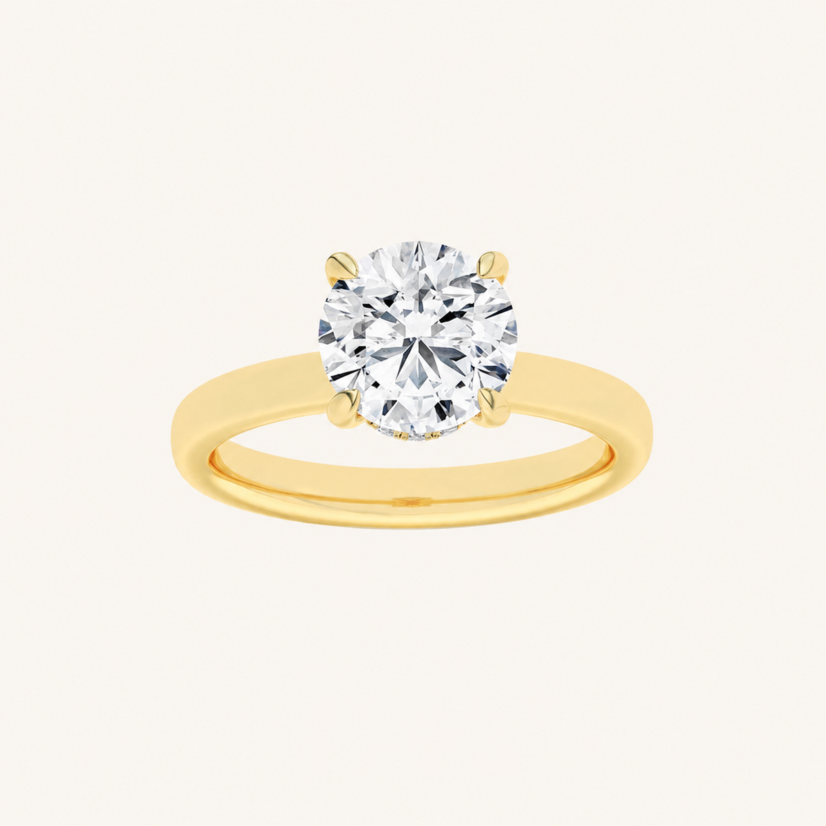2.5CT Round Cut Lab Grown Diamond Hidden Halo Ring