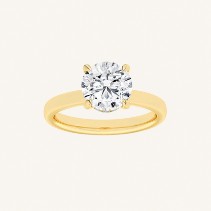 2.5CT Round Cut Lab Grown Diamond Hidden Halo Ring