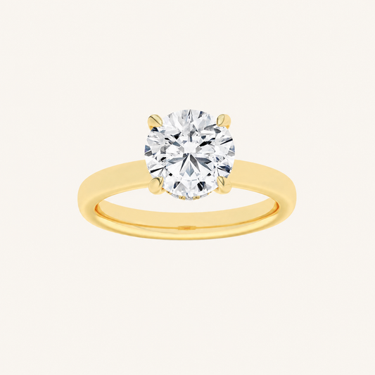 2.5CT Round Cut Lab Grown Diamond Hidden Halo Ring