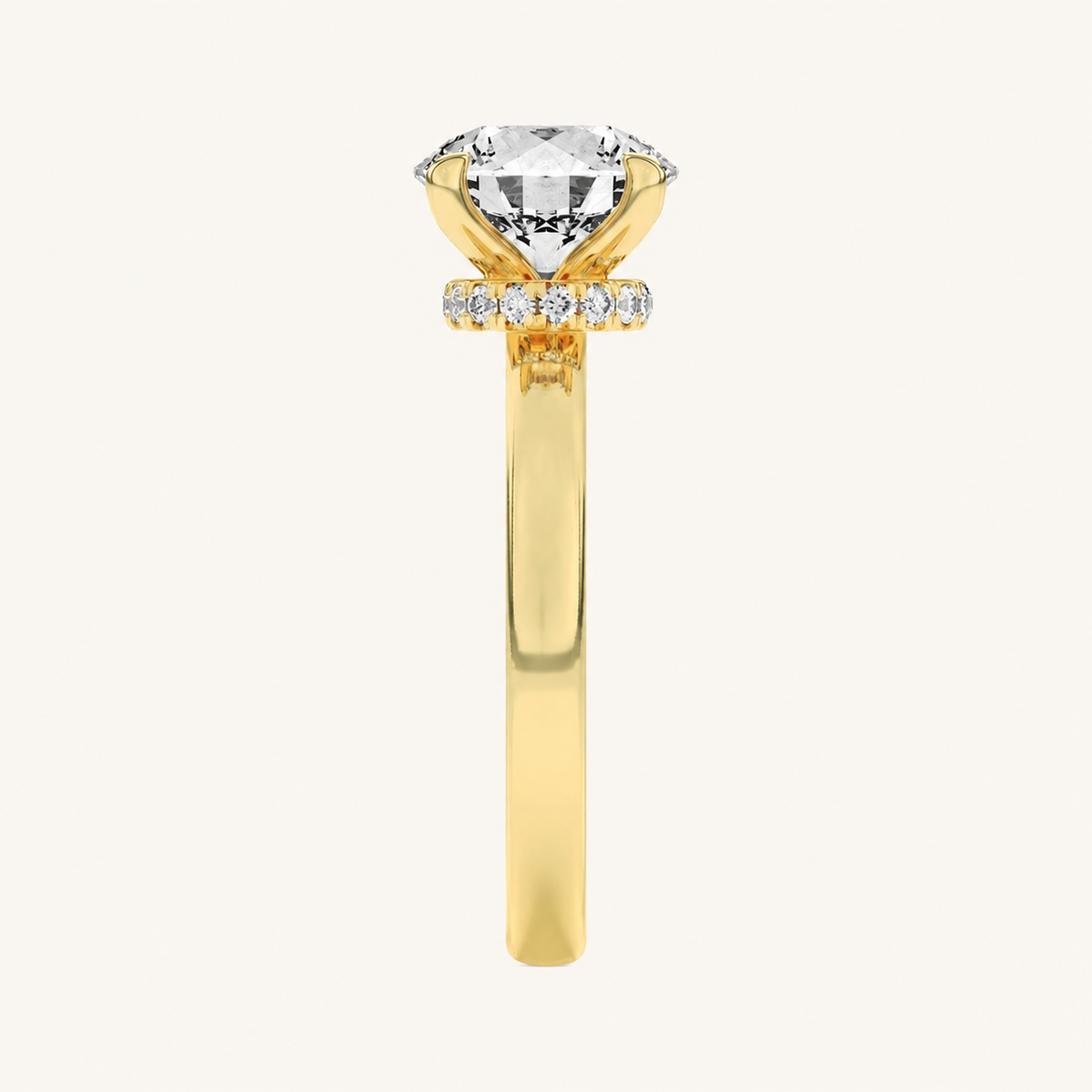 2.5CT Round Cut Lab Grown Diamond Hidden Halo Ring