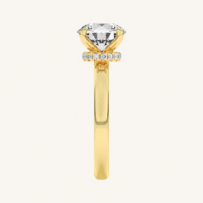 2.5CT Round Cut Lab Grown Diamond Hidden Halo Ring