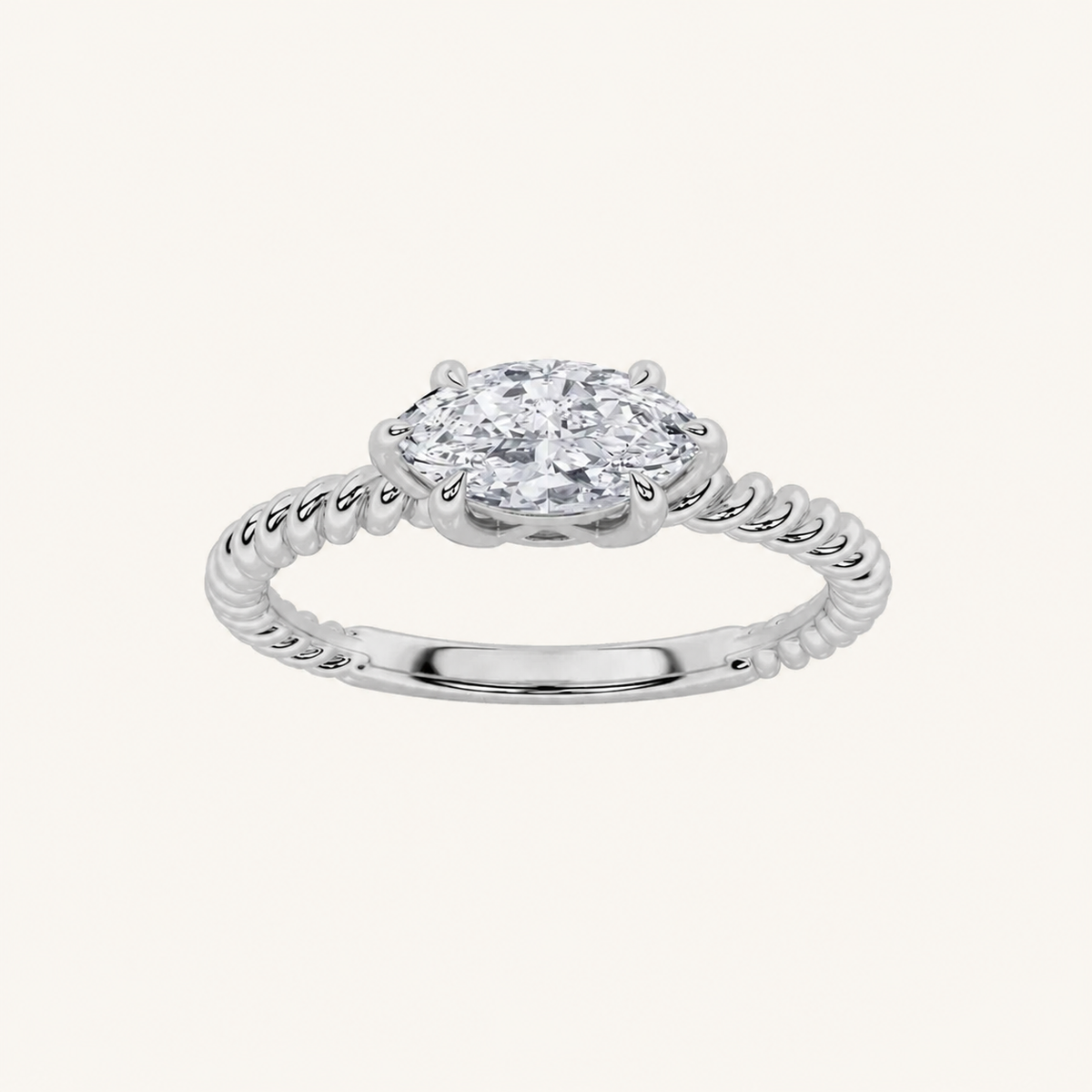 0.50CT Marquise Cut Lab Grown Diamond Solitaire Ring