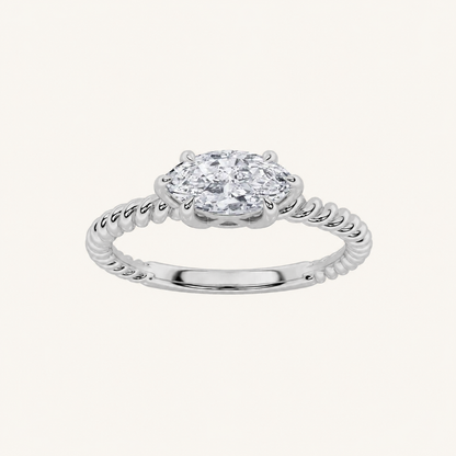 0.50CT Marquise Cut Lab Grown Diamond Solitaire Ring