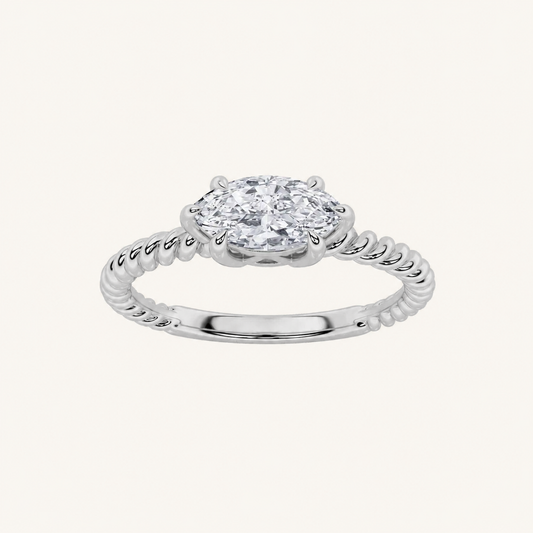 0.50CT Marquise Cut Lab Grown Diamond Solitaire Ring