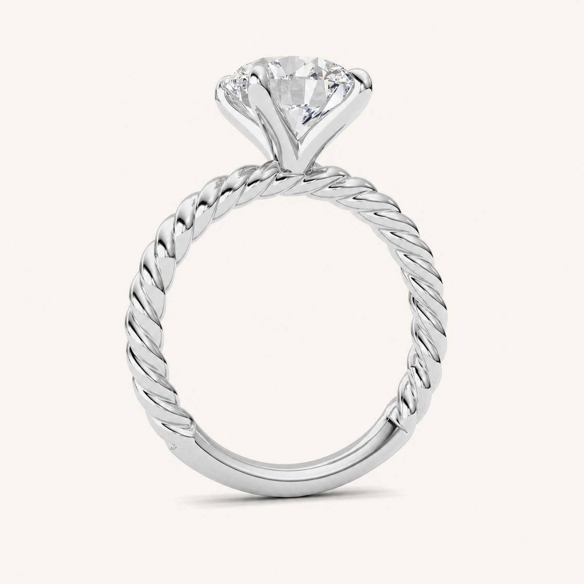 3CT Round Cut Lab Grown Diamond Solitaire Ring