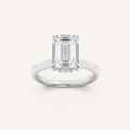 2CT Emerald Cut Lab Grown Diamond Hidden Halo Ring