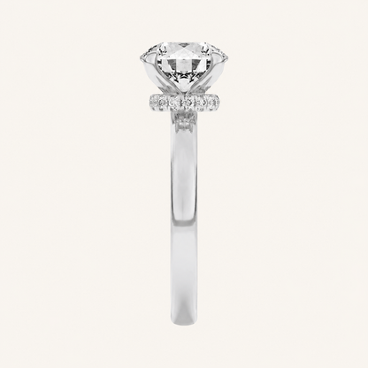 1CT Round Cut Lab Grown Diamond Hidden Halo Ring