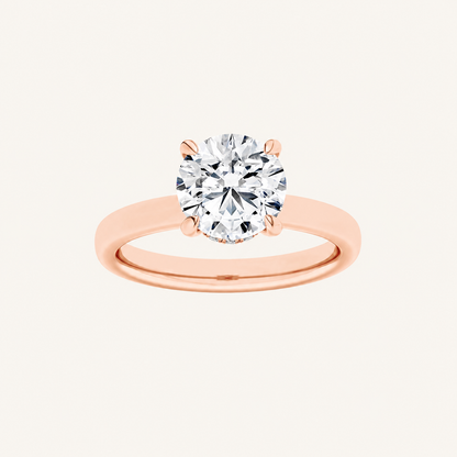 2CT Round Cut Lab Grown Diamond Hidden Halo Ring