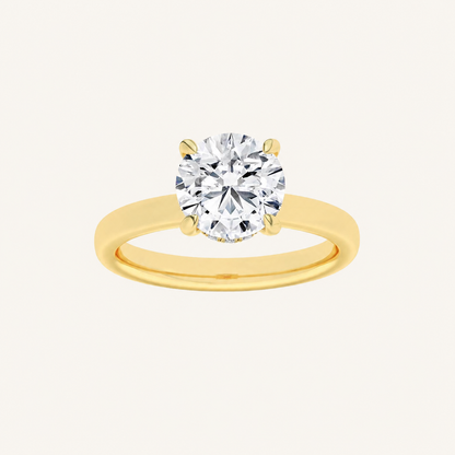 1CT Round Cut Lab Grown Diamond Hidden Halo Ring