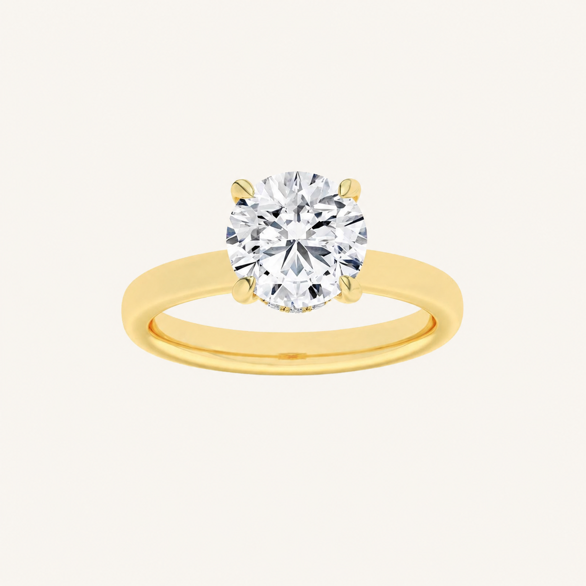1.5CT Round Cut Lab Grown Diamond Hidden Halo Ring