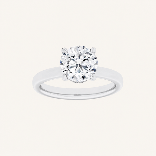 1CT Round Cut Lab Grown Diamond Hidden Halo Ring