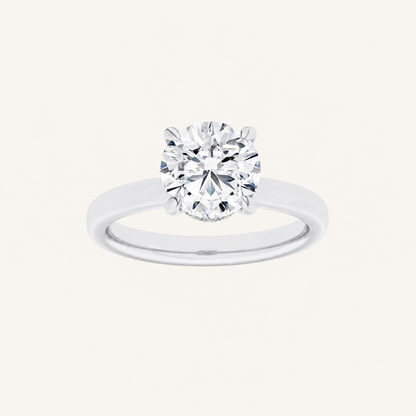 1.5CT Round Cut Lab Grown Diamond Hidden Halo Ring