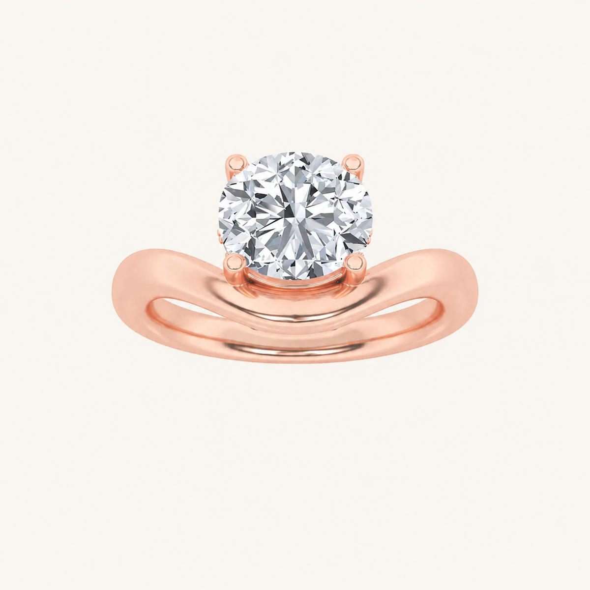 2CT Round Cut Lab Grown Diamond Solitaire Ring