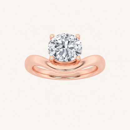2CT Round Cut Lab Grown Diamond Solitaire Ring