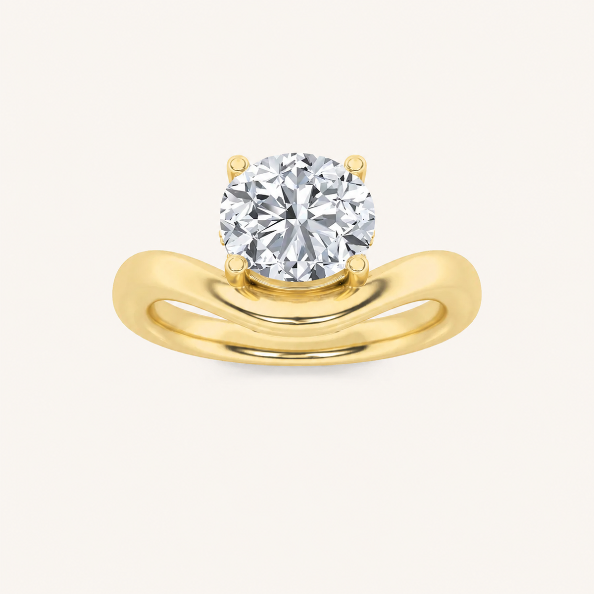 2CT Round Cut Lab Grown Diamond Solitaire Ring
