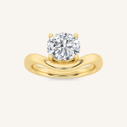 2CT Round Cut Lab Grown Diamond Solitaire Ring