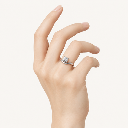 2CT Round Cut Lab Grown Diamond Solitaire Ring
