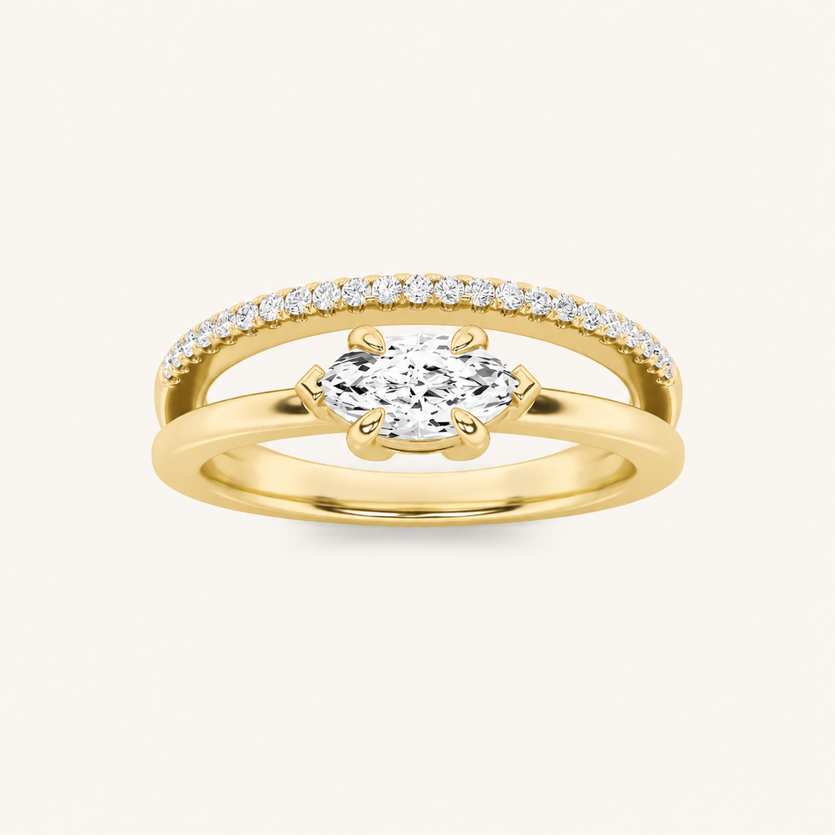 0.50CT Marquise Cut Lab Grown Diamond Ring