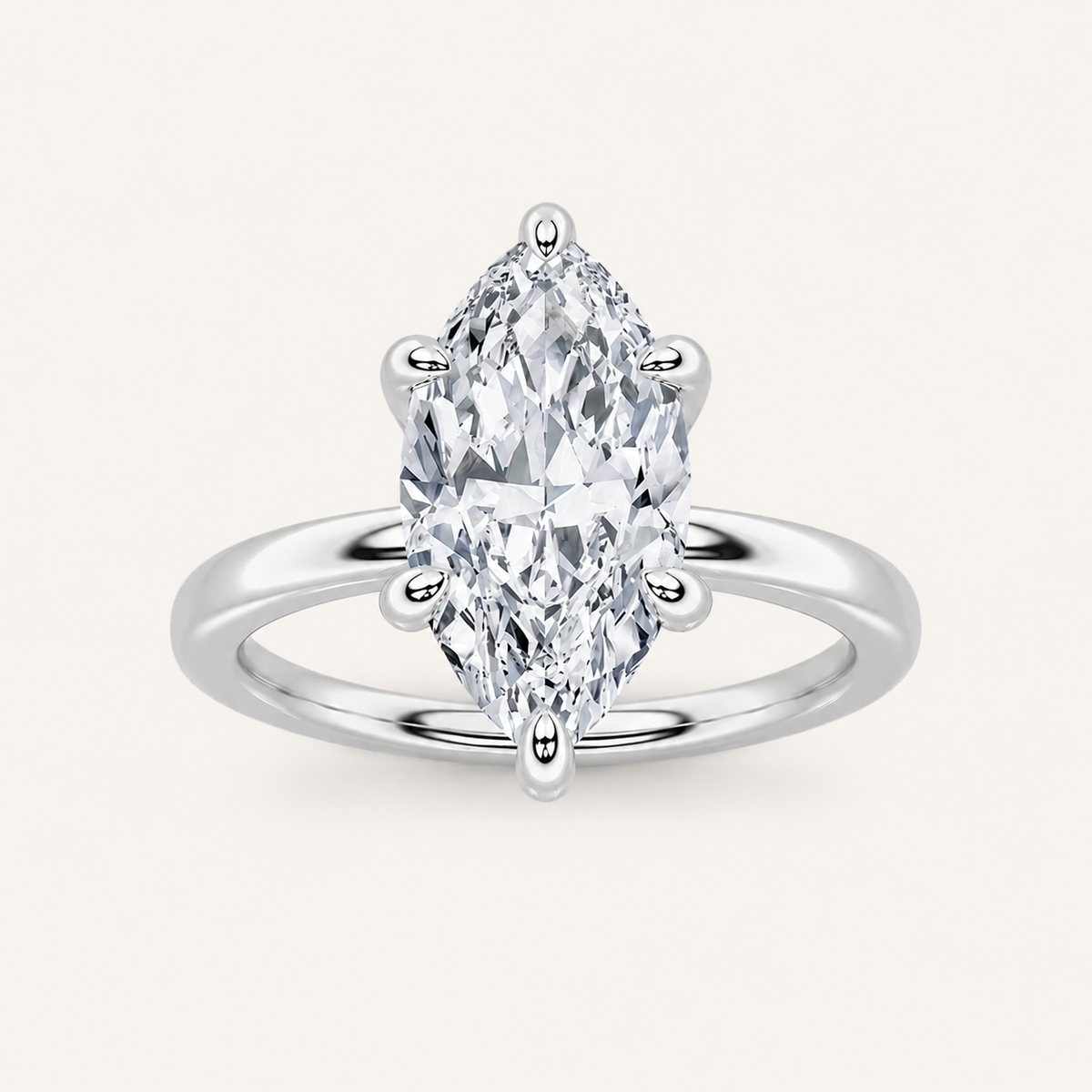 2CT Marquise Cut Lab Grown Diamond Solitaire Ring
