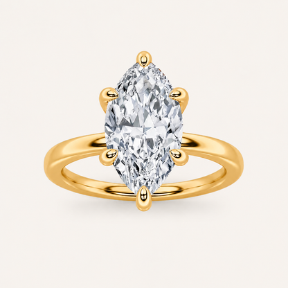 2CT Marquise Cut Lab Grown Diamond Solitaire Ring