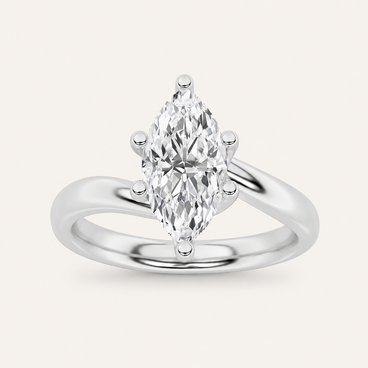 1CT Marquise Cut Lab Grown Diamond Solitaire Ring