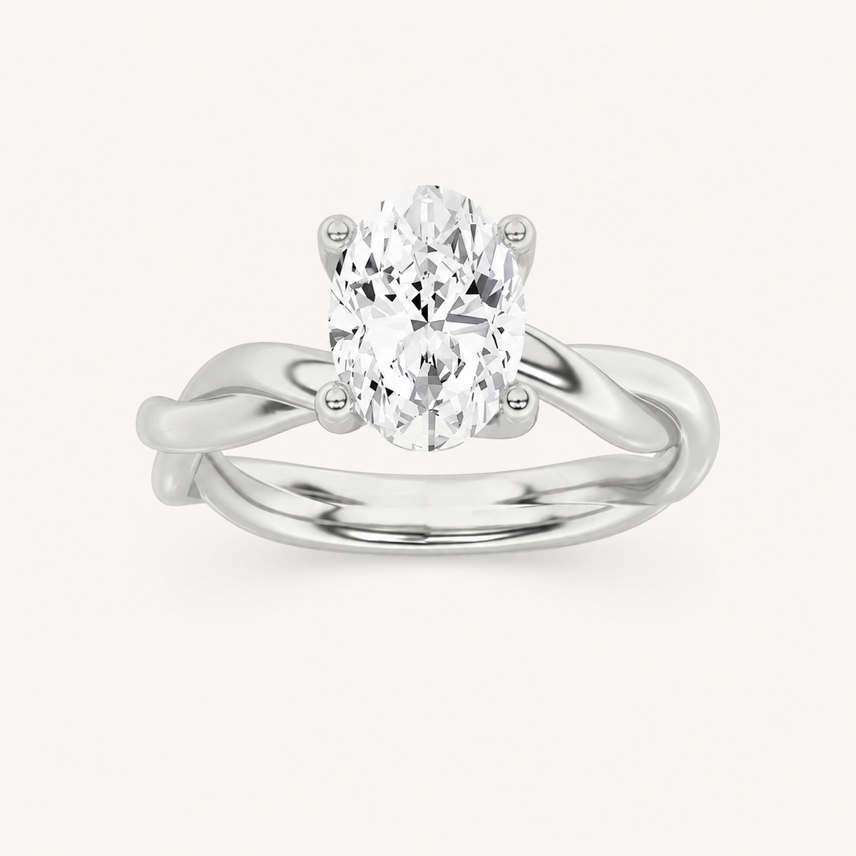 1.5CT Oval Cut Lab Grown Diamond Solitaire Ring