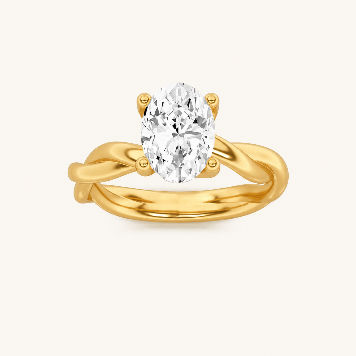 1.5CT Oval Cut Lab Grown Diamond Solitaire Ring