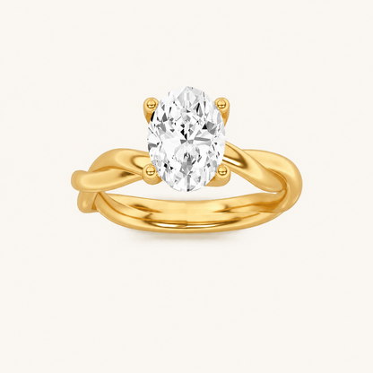 1.5CT Oval Cut Lab Grown Diamond Solitaire Ring