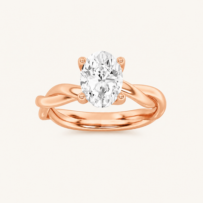 1.5CT Oval Cut Lab Grown Diamond Solitaire Ring