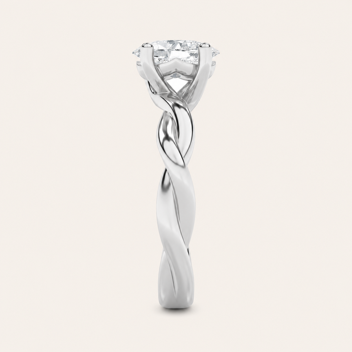 1.5CT Oval Cut Lab Grown Diamond Solitaire Ring