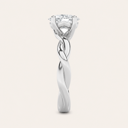 1.5CT Oval Cut Lab Grown Diamond Solitaire Ring