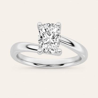 1CT Elongated Cushion Cut Lab Grown Diamond Solitaire Ring