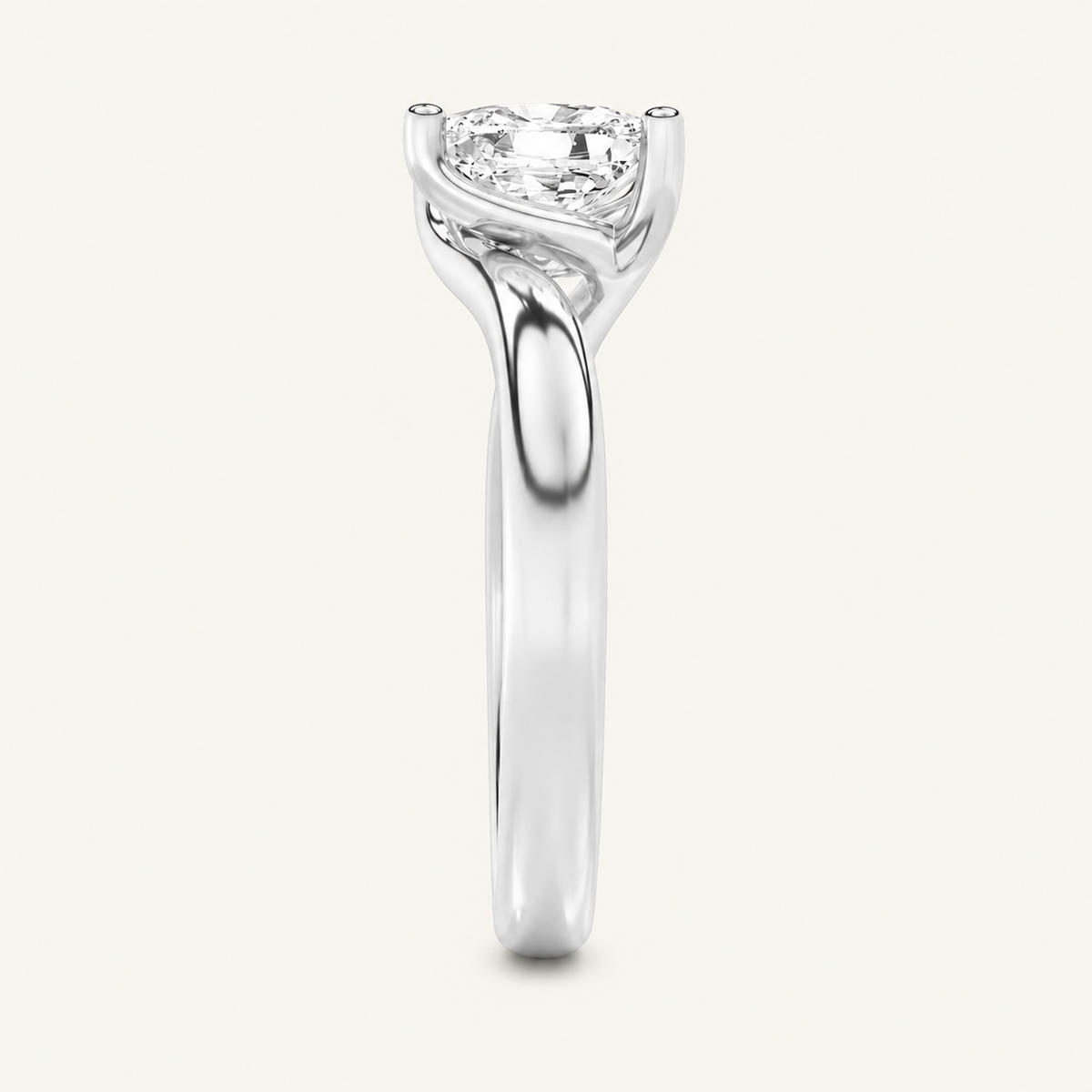 1CT Elongated Cushion Cut Lab Grown Diamond Solitaire Ring