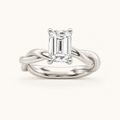 2CT Emerald Cut Lab Grown Diamond Solitaire Ring