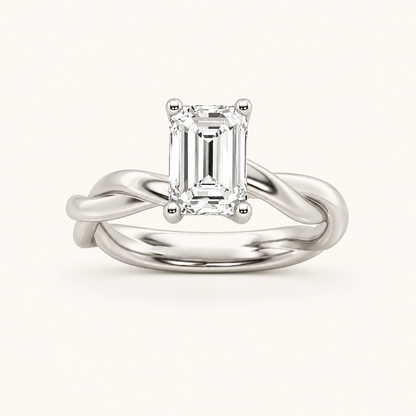1.5CT Emerald Cut Lab Grown Diamond Solitaire Ring