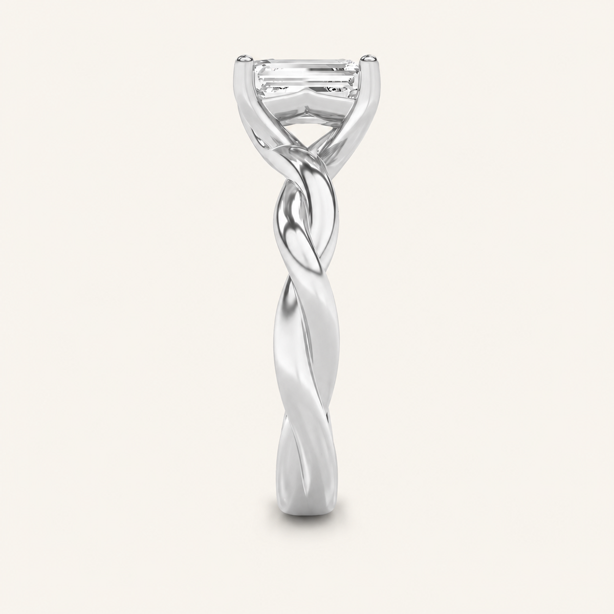 1CT Emerald Cut Lab Grown Diamond Solitaire Ring