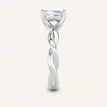 2CT Emerald Cut Lab Grown Diamond Solitaire Ring