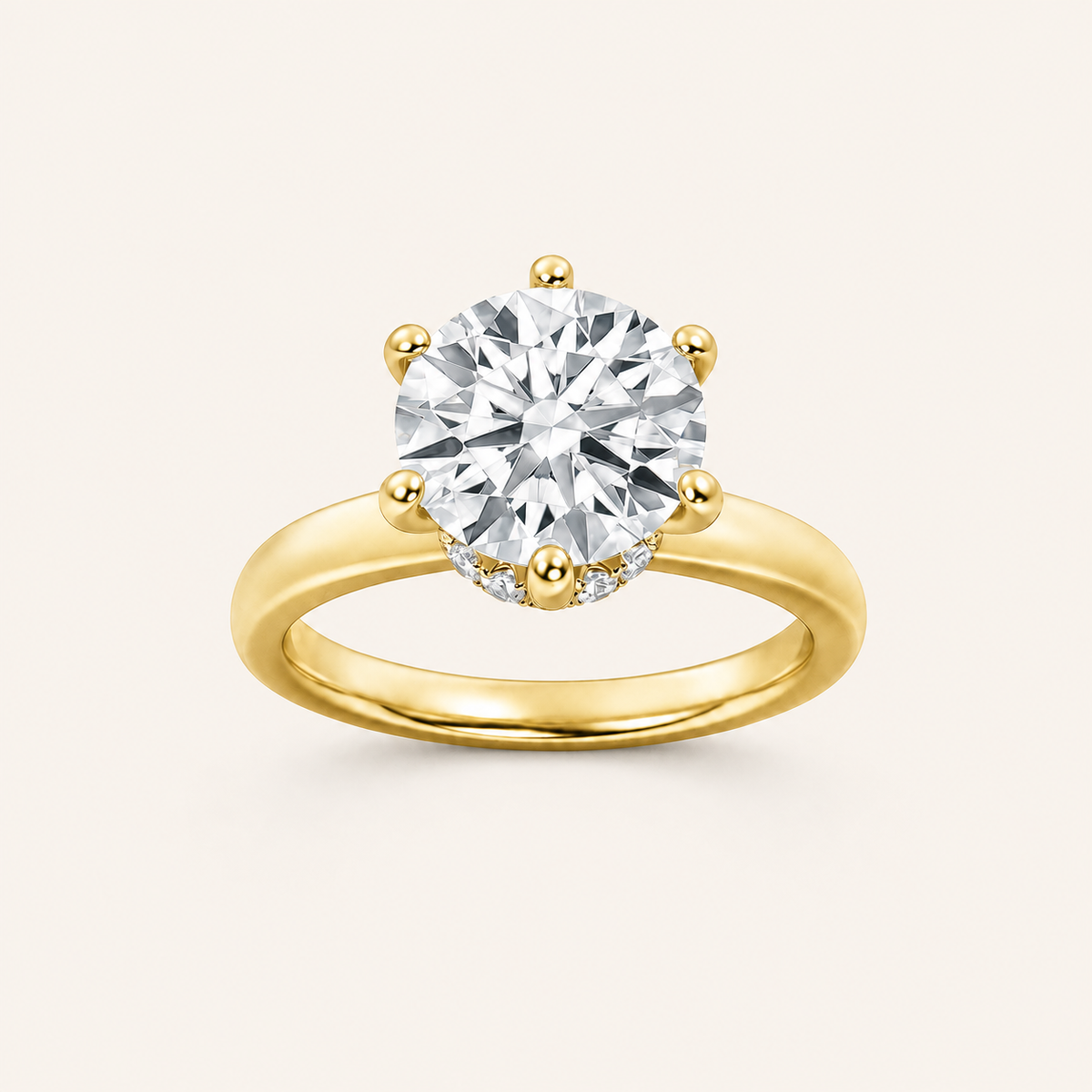 2CT Round Cut Lab Grown Diamond Hidden Halo Ring