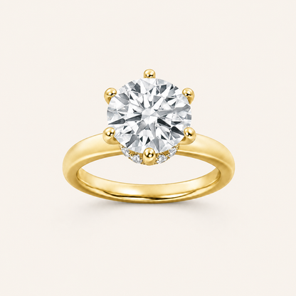 1CT Round Cut Lab Grown Diamond Hidden Halo Ring