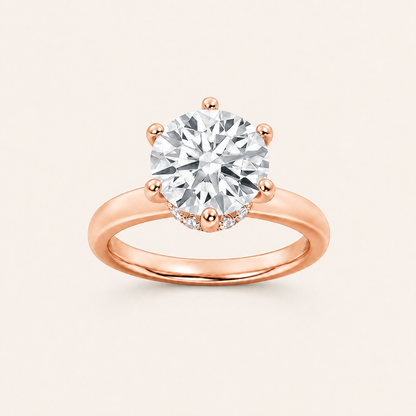 1CT Round Cut Lab Grown Diamond Hidden Halo Ring