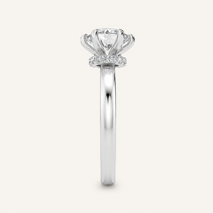 1CT Round Cut Lab Grown Diamond Hidden Halo Ring