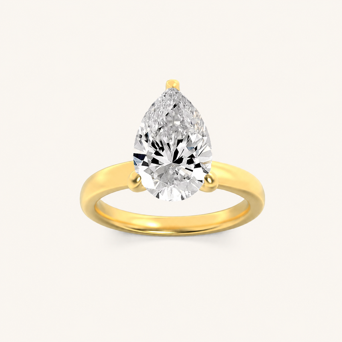 2CT Pear Cut Lab Grown Diamond Hidden Halo Ring