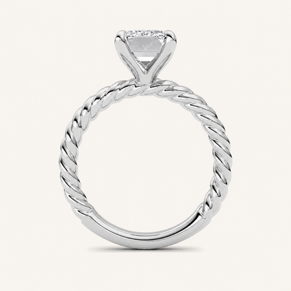 3CT Emerald Cut Lab Grown Diamond Solitaire Ring