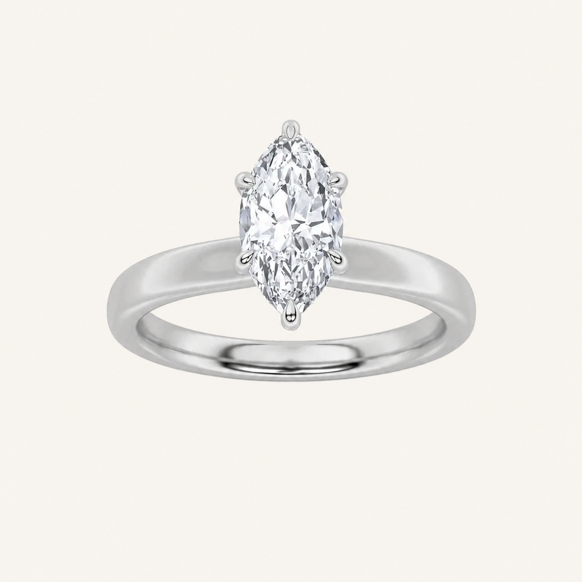 2CT Marquise Cut Lab Grown Diamond Hidden Halo Ring