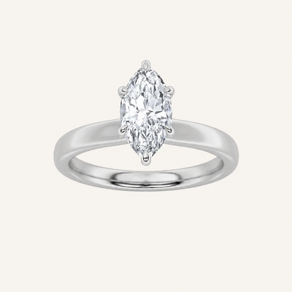 2CT Marquise Cut Lab Grown Diamond Hidden Halo Ring