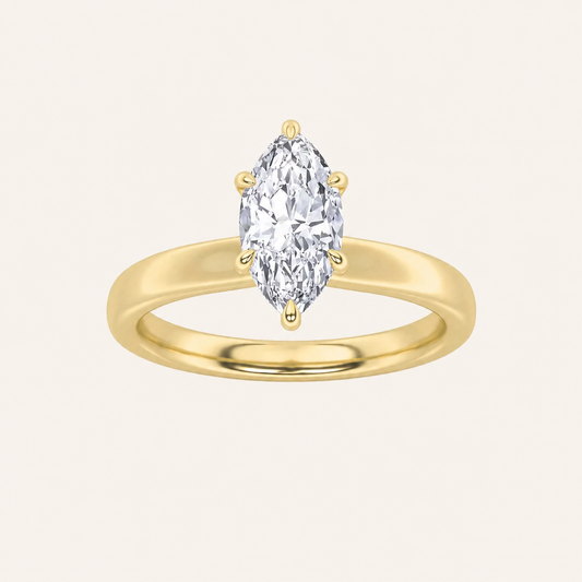 3CT Marquise Cut Lab Grown Diamond Hidden Halo Ring